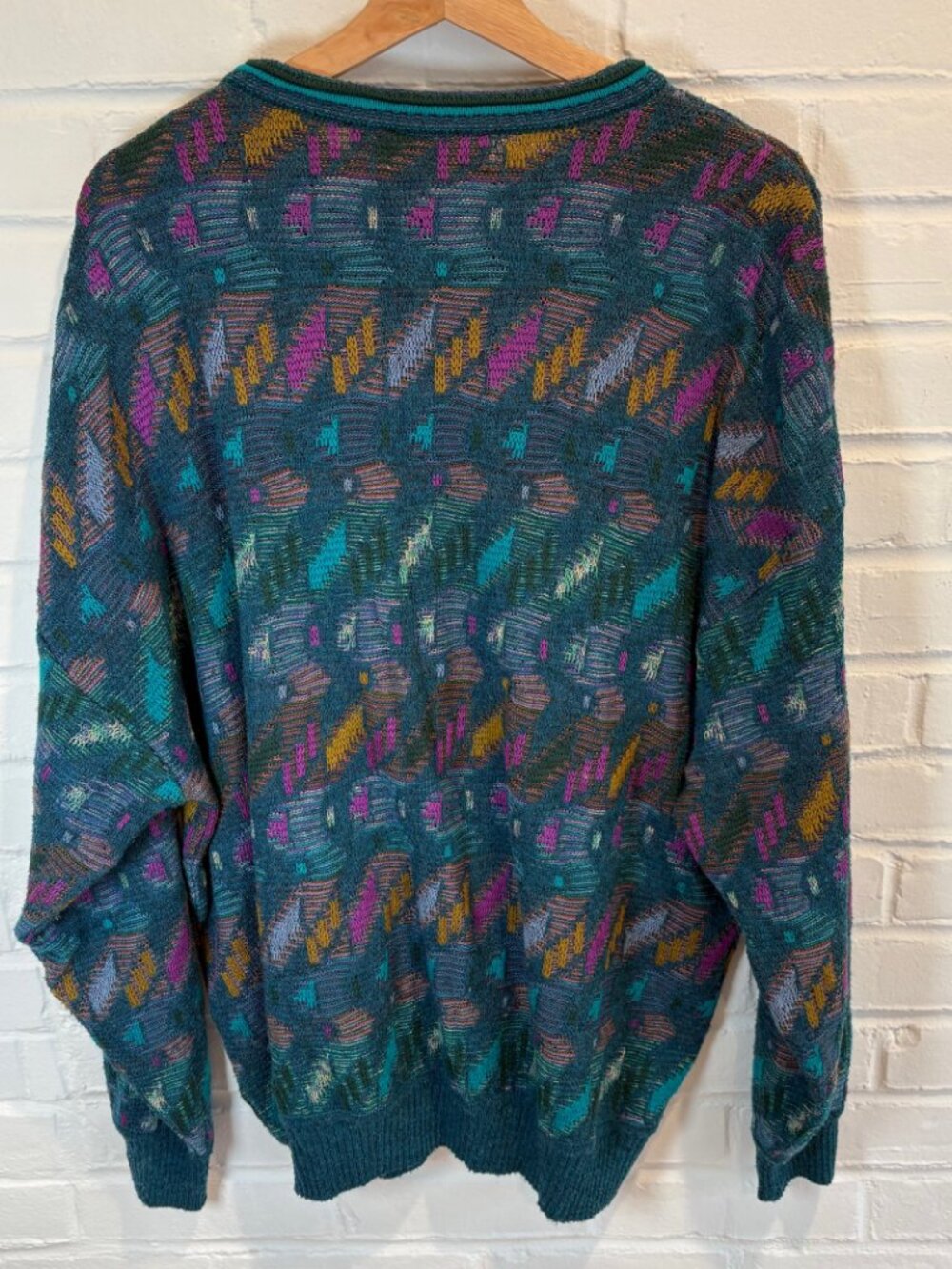 Vintage St. Croix Textured Sweater 3D Knit Cosby Biggie Men's XL - Picture 5 of 9